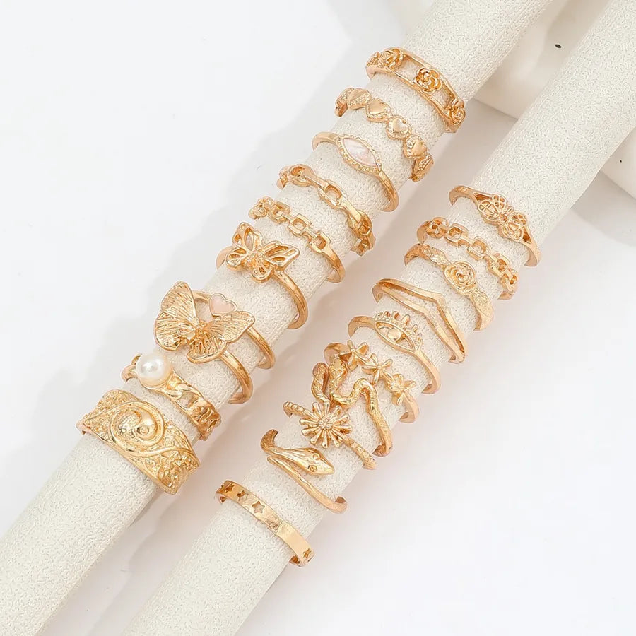 Discover the Elegance of the Vintage Butterfly Heart-Shaped Women's Ring Set