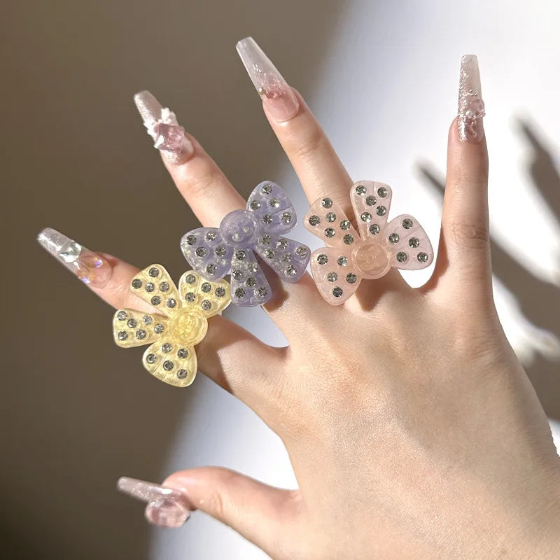 Discover the Elegance of the Fresh Summer Butterfly Knot Resin Ring