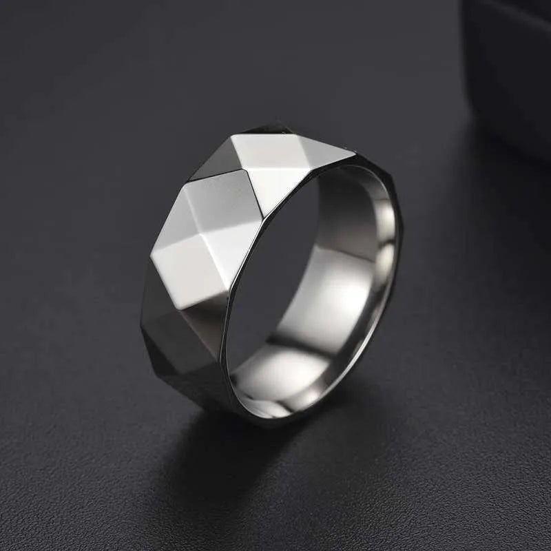 Elevate Your Style with the Men's Punk Geometry Diamond Ring