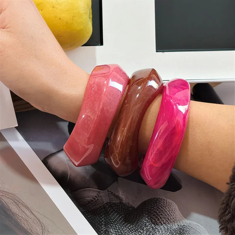 Exaggerated Wide Resin Bracelet: Elevate Your Style with Elegance
