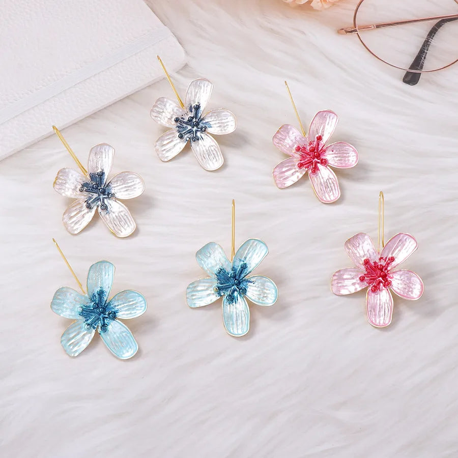 Discover the Elegance of Our High-End Alloy Flower Ear Hooks