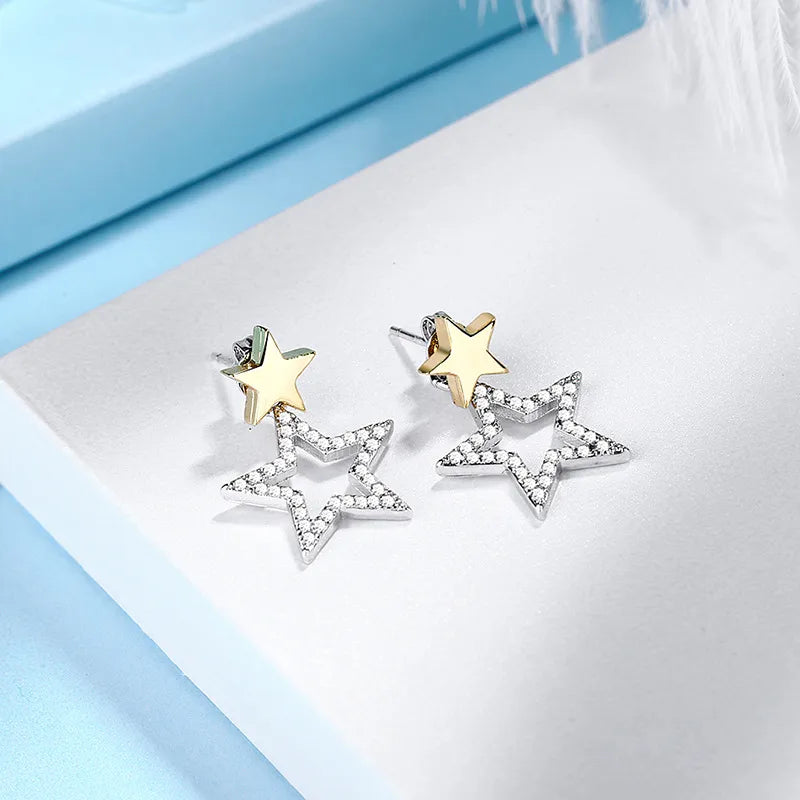 Elevate Your Style with 19 Gauge Needle Star Long Earrings - A Must-Have for Every Woman