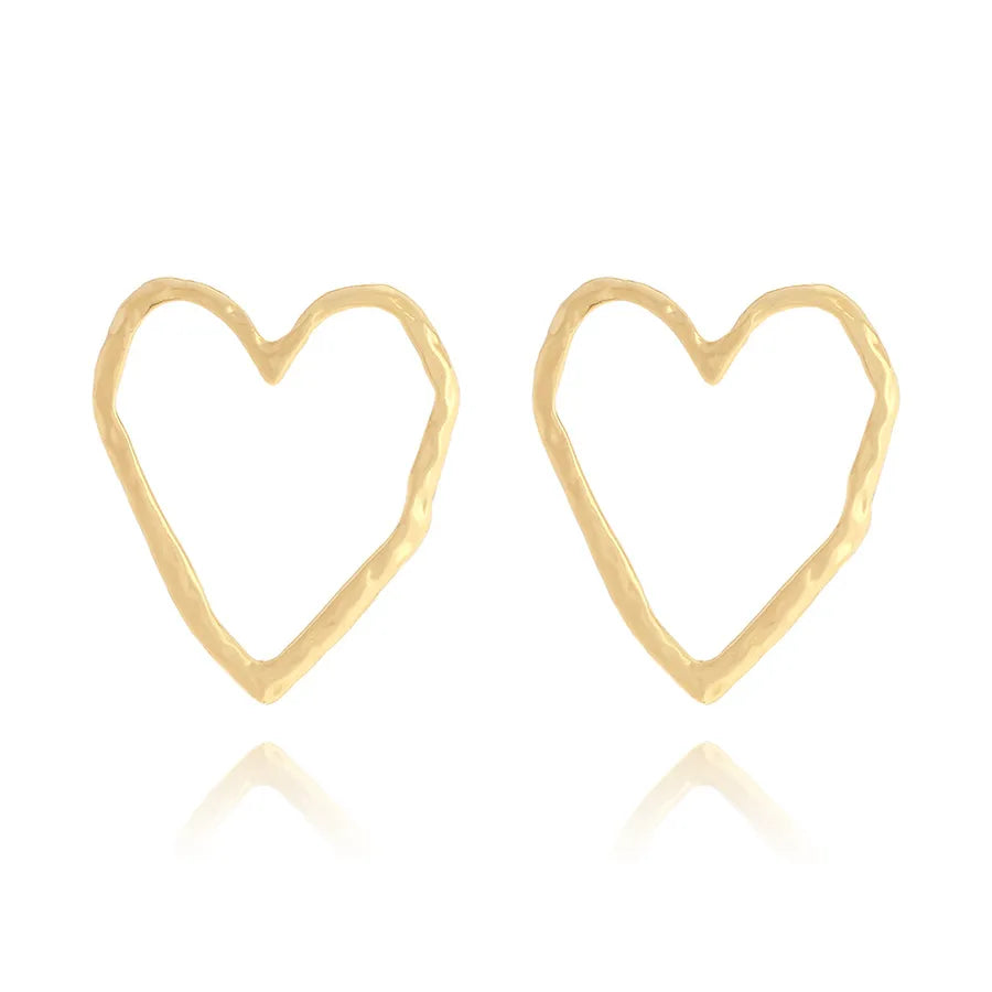 Elevate Your Style with Elegant Hollow Heart-Shaped Alloy Ear Studs