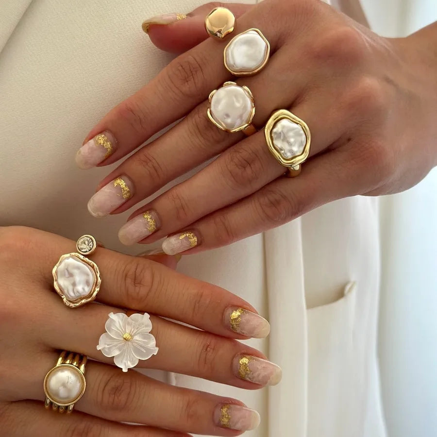 Elevate Your Style with the Vintage French Imitation Pearl Ring Set