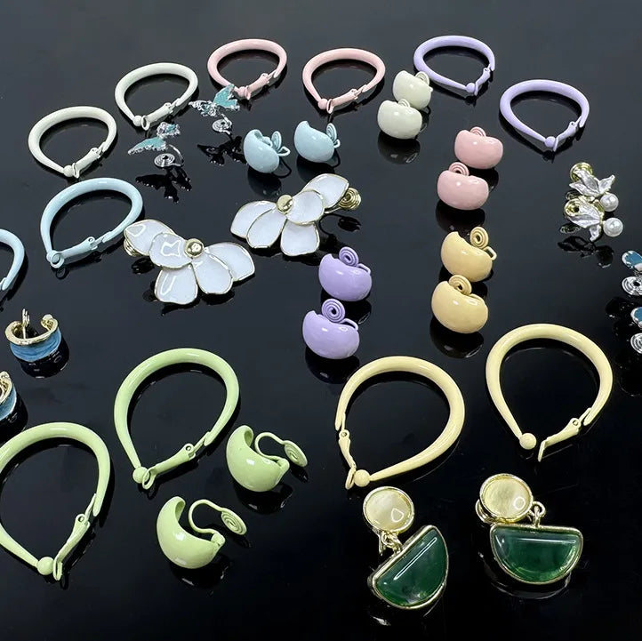 Elevate Your Style with Colorful Mosquito Coil Clip-On Earrings