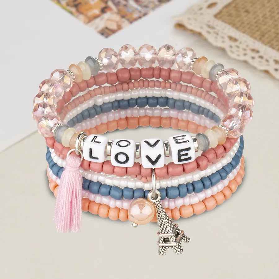Elevate Your Style with the Pyramid Pendant Macaron Color Bracelet