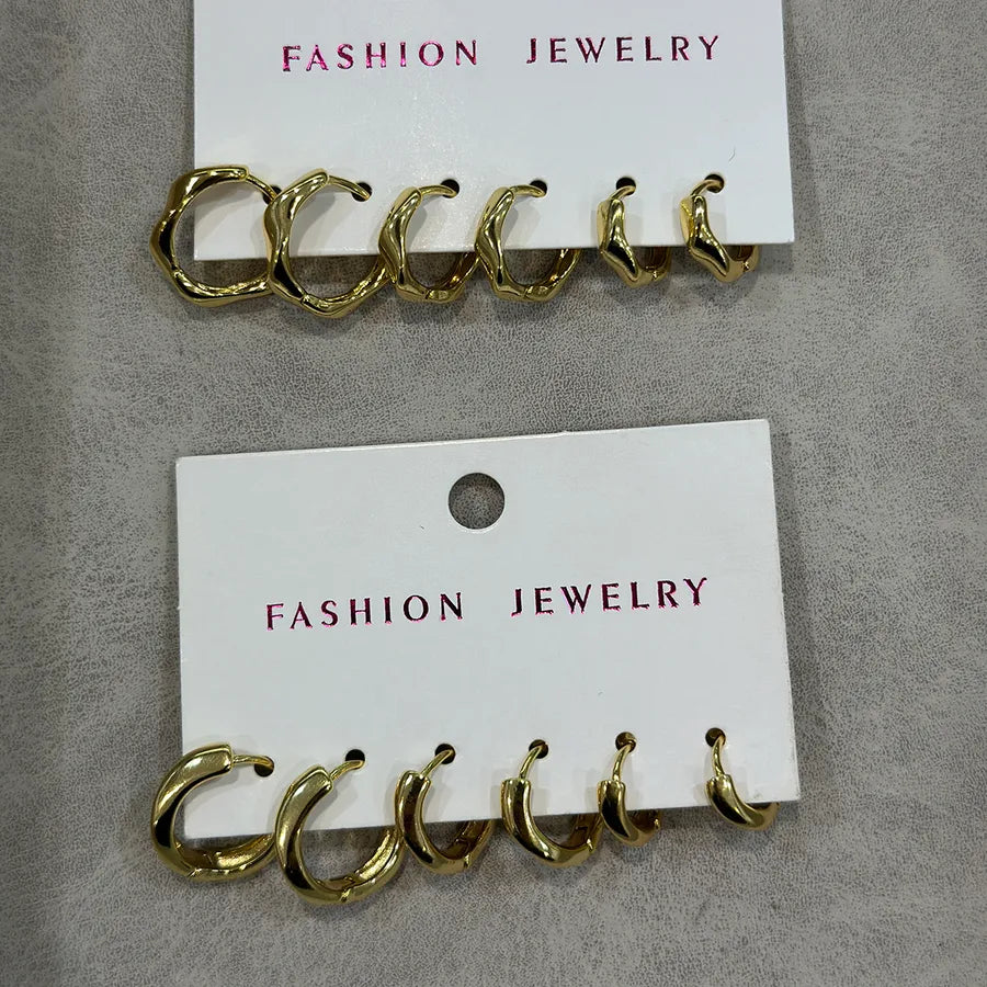 Elevate Your Style with Our Geometric Solid Color Copper Ear Studs