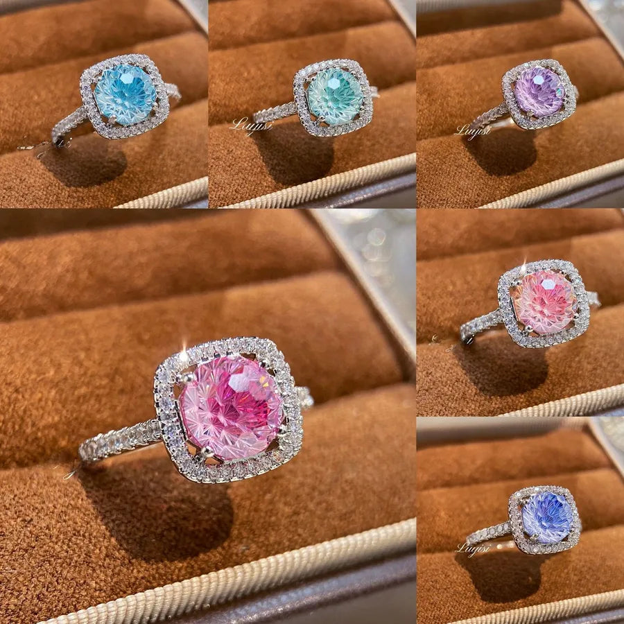Discover the Elegance of the Luxurious Fashion Flash Parai Ba Firework Cut Princess Square Ring