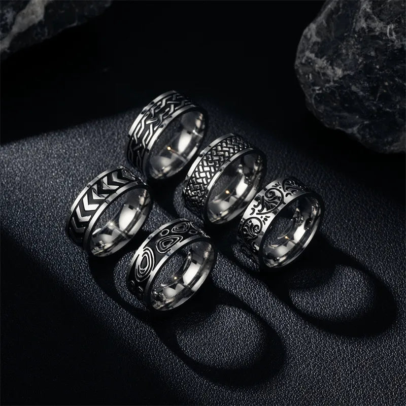 Discover the Huayue Retro Fashionable Stainless Steel Corrosion Oil Ring for Men
