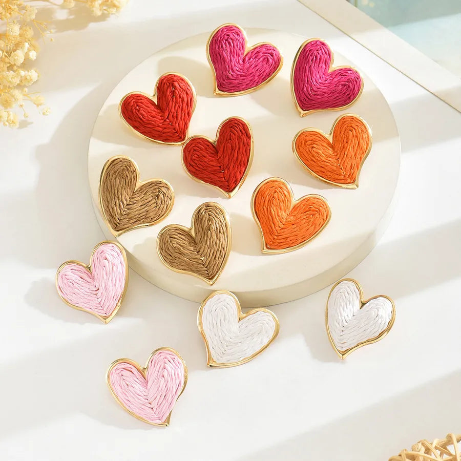 Discover the Elegance of Sweet Heart Weave Earrings
