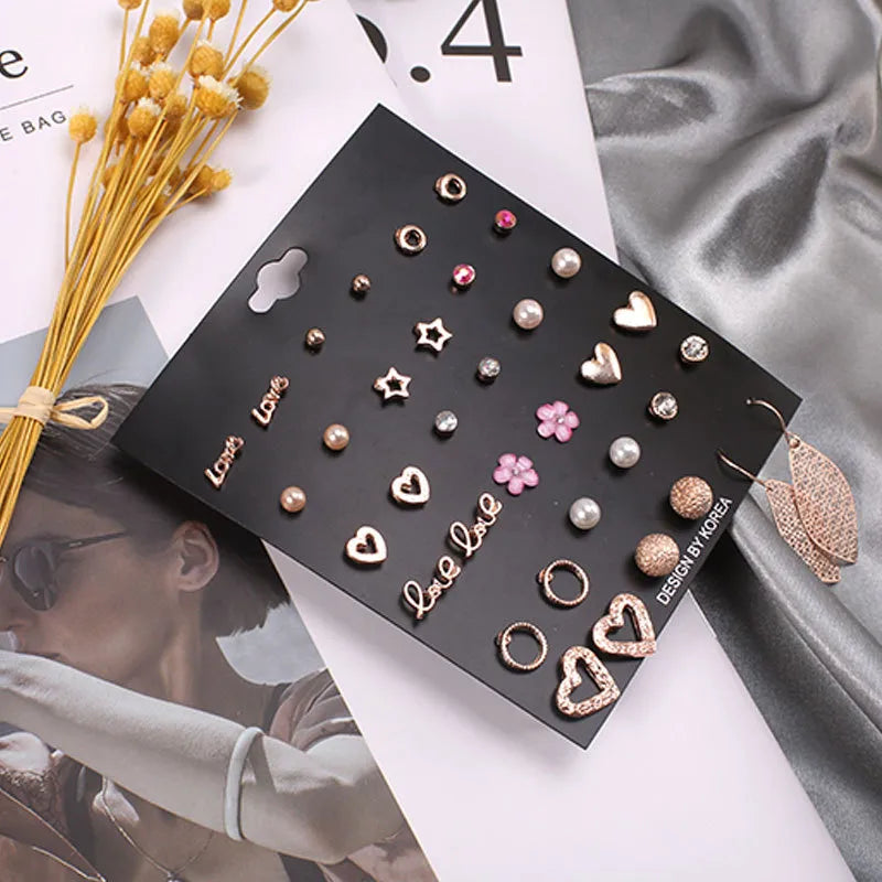 Elevate Your Style with Our 18-Piece Alloy Earrings Set