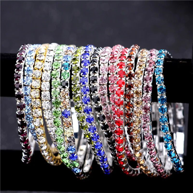 Elevate Your Style with Our Simple Style Geometric Crystal Rhinestone Gem Bracelets