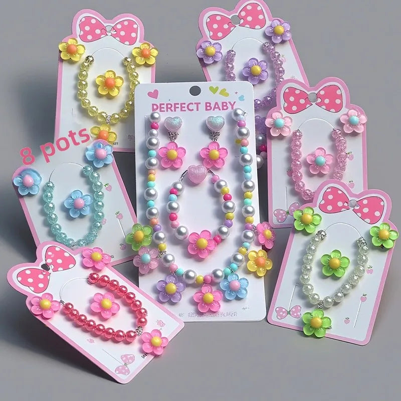 Explore the Elegance of Our Floral Resin Necklace and Bracelet Set