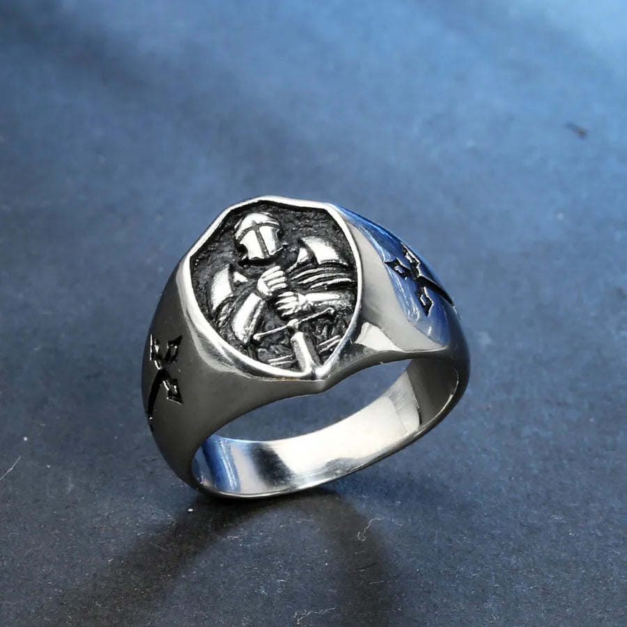 Elevate Your Style with the Titanium Steel Badge Ring