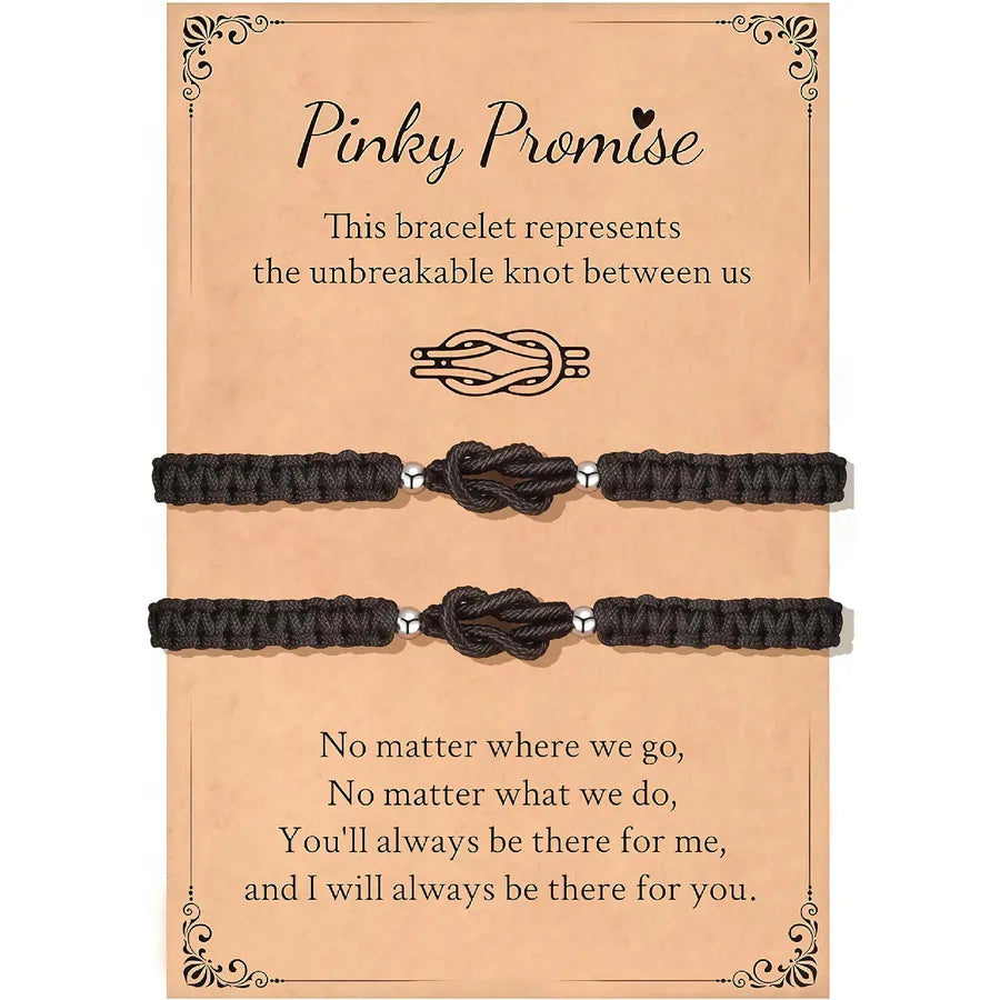 Discover the Elegance of 2 Pieces Concentric Knot Hand-woven Rhodium-plated Bracelet