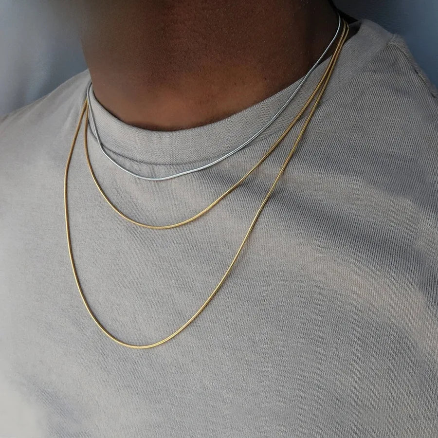 Elevate Your Style with the Titanium Steel Snake Bone Chain Necklace