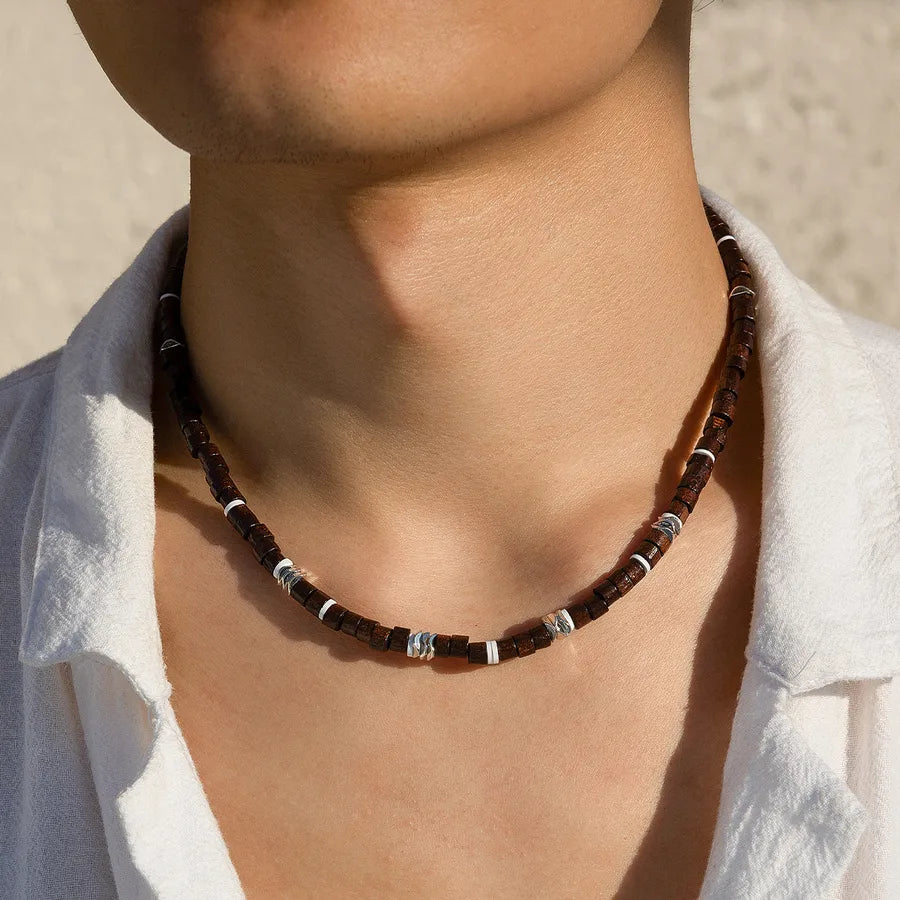 Elevate Your Style with Our Men's Personality Wood Beads Charm Necklace
