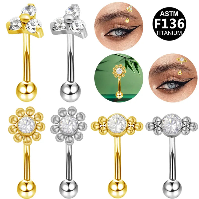 Elevate Your Look with Our 1-Piece Eyebrow Studs