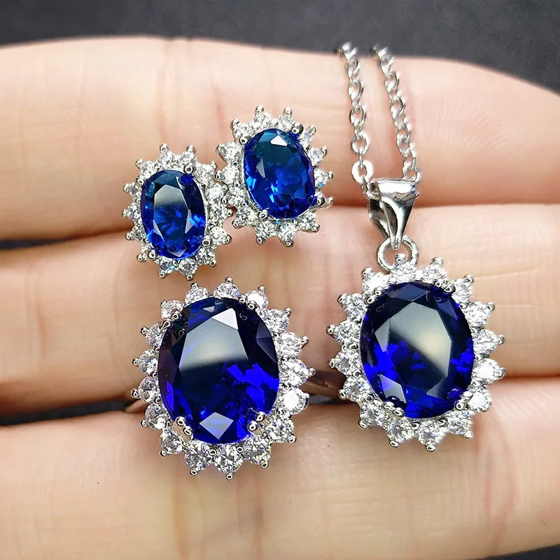 Elevate Your Style with Copper Plating Artificial Gemstones Crystal Jewelry Sets