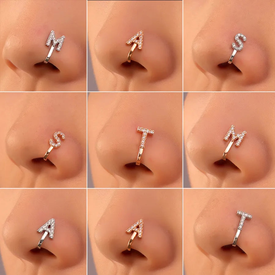 Elevate Your Style with Our Copper Embedded Zirconia U-Shaped Nose Stud