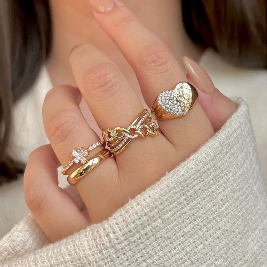 Charming Sweet Hollow Heart Ring Set for Every Occasion