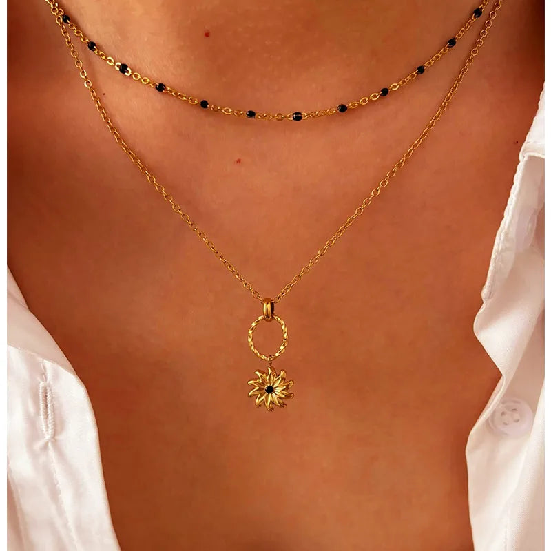 Elevate Your Style with the Wholesale Jewelry Basic Simple Style Flower Pendant Necklace