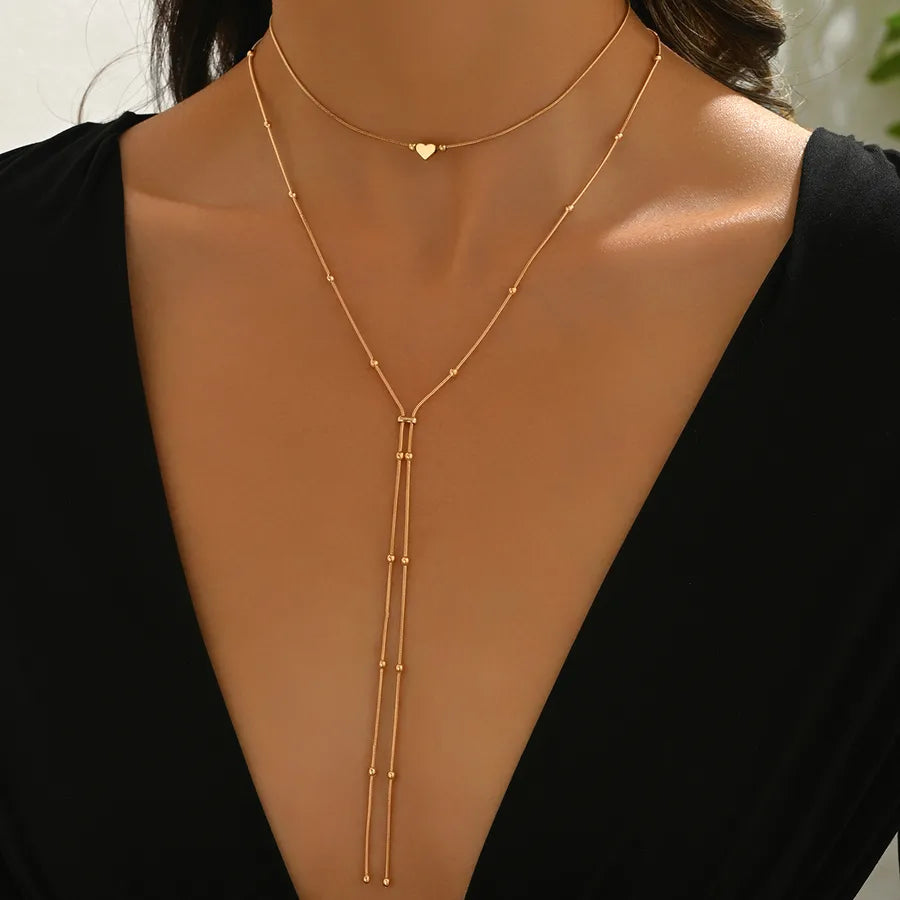 Elevate Your Style with the 2-Piece Set Heart Decoration Collarbone Chain