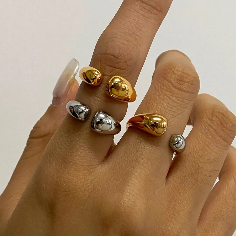 Elevate Your Style with the Water Drop Shape Ring in Titanium Steel