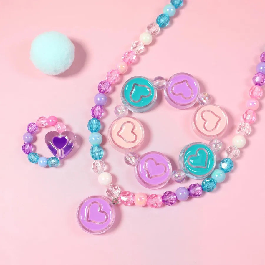 Elevate Your Style with the Glossy Cartoon Bead Bracelet and Necklace Set