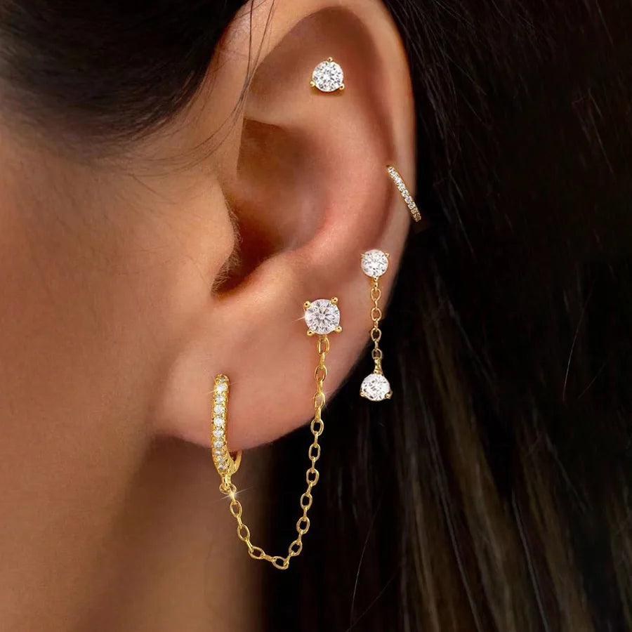 Elevate Your Style with the Minimalist Long Chain Earring Set