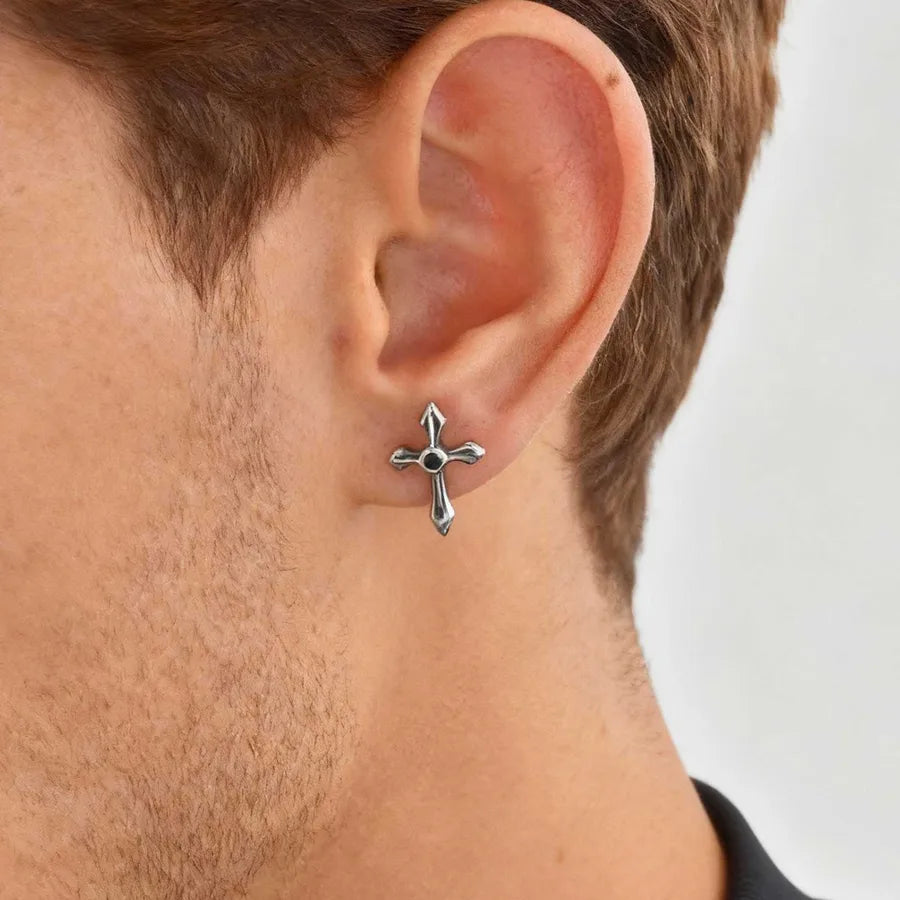 Elevate Your Style with Vintage Style Cross 201 Stainless Steel Earrings
