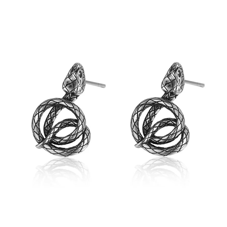 Elevate Your Style with Snake-Shaped Stainless Steel Earrings