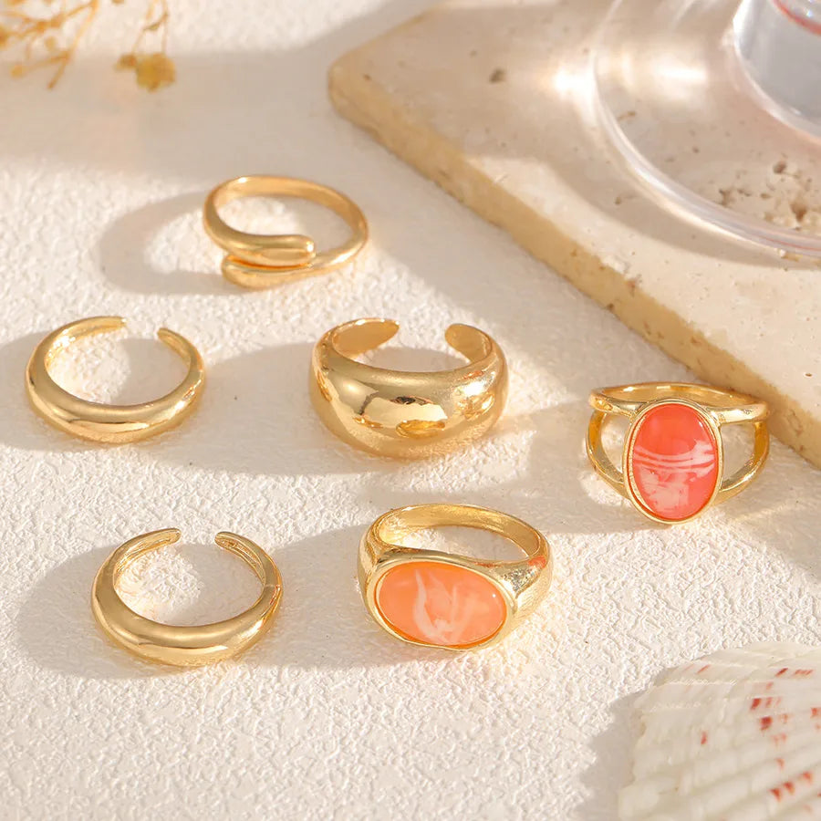Discover the Elegance of Our Natural Stone Ring Set