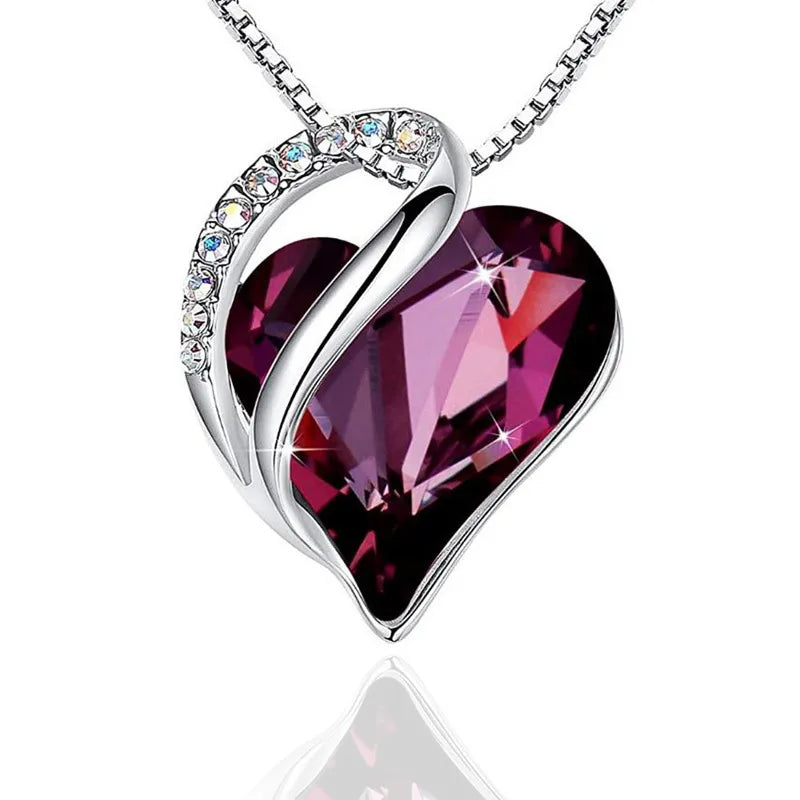 Discover the Allure of the Fashion Heart Shape Artificial Crystal Pendant Necklace