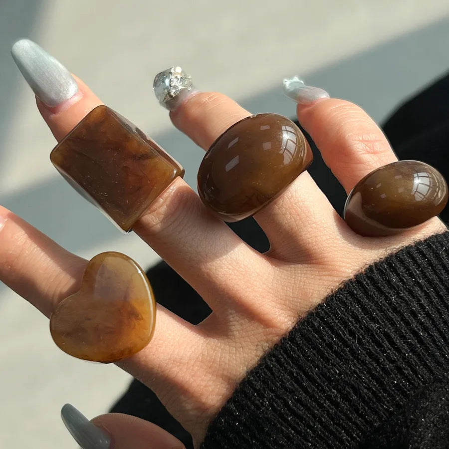 Discover the Elegance of Our New Resin Geometric Square Ring