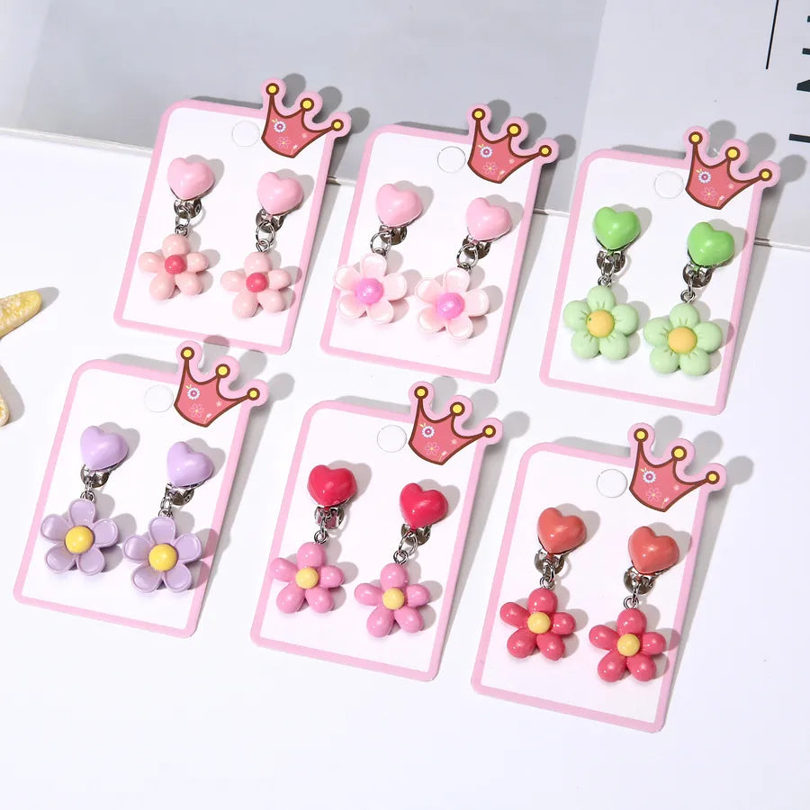 Discover the Charm of Children's Flower-Shaped Fake Earrings