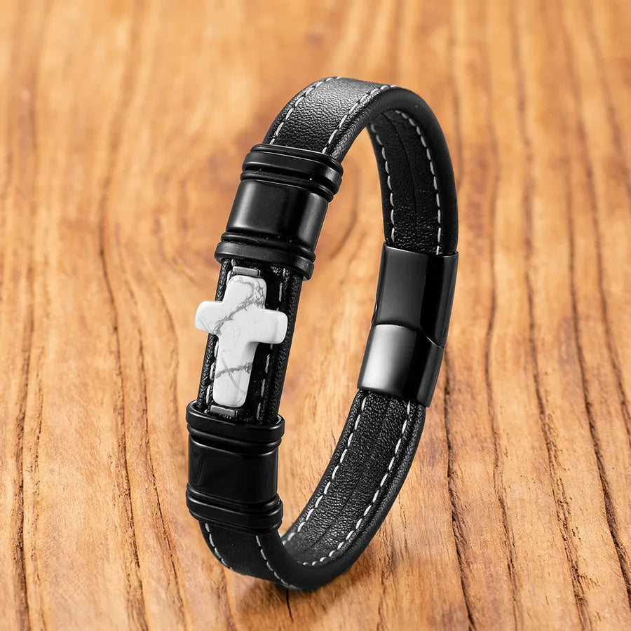 Elevate Your Style with the Colorful Cross Stone Beaded Handmade Woven Bracelet
