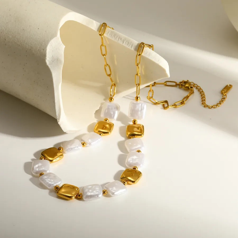 Elevate Your Style with the Square Electroplated Pendant Necklace