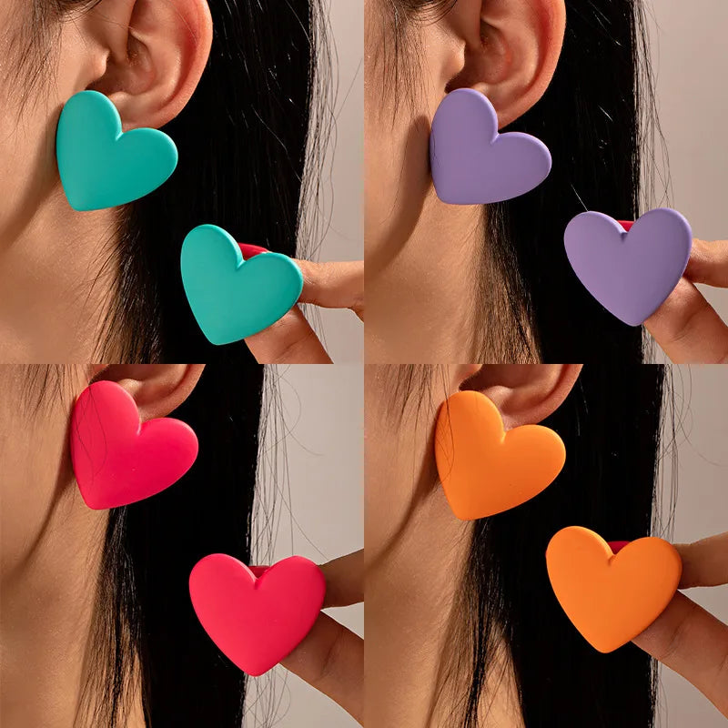 Elevate Your Style with Our Valentine's Day Colorful Heart-Shaped Earrings
