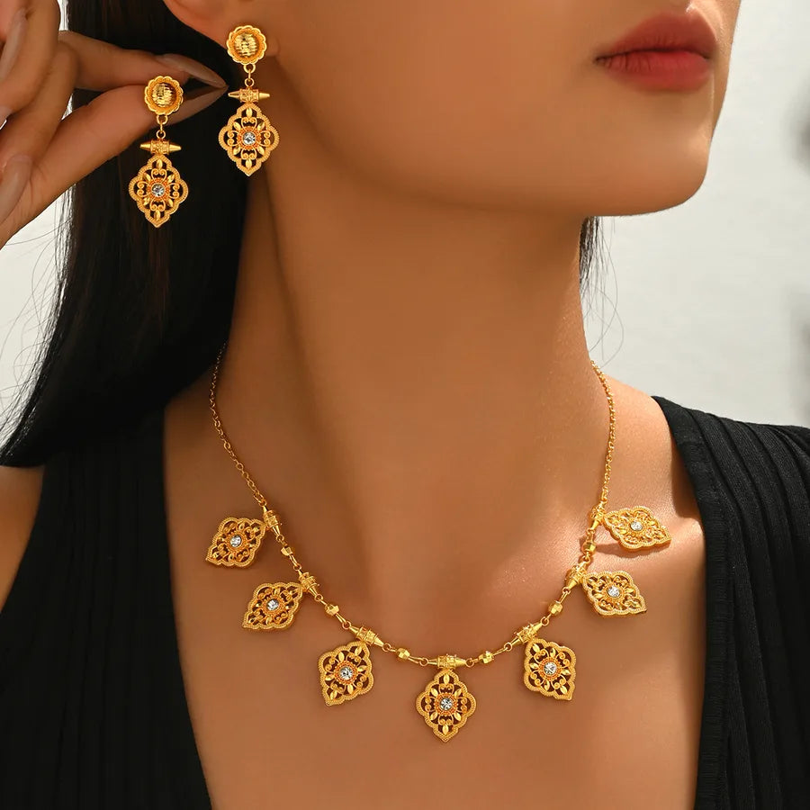 Elevate Your Style with Our Three-Piece Set Classical Alloy Inlaid Synthetic Zircon Jewelry