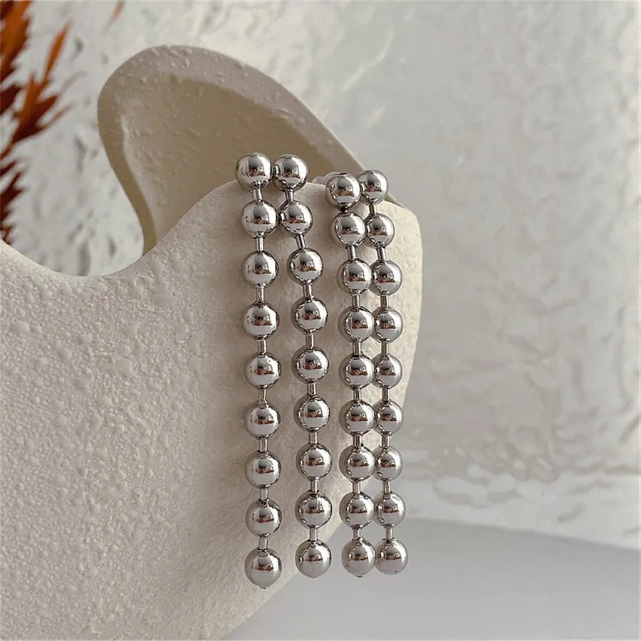 Elevate Your Style with French Vintage Long Bead Tassel Earrings