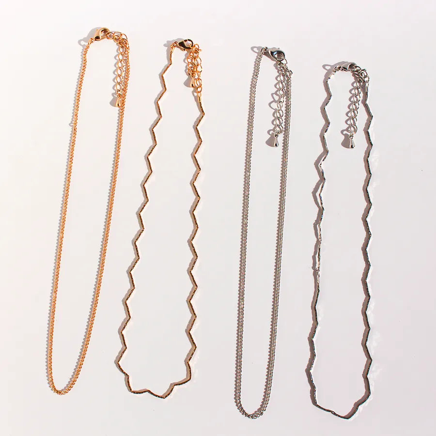 Elevate Your Style with Our Minimalist Wave Line Double Layer Chain Necklace
