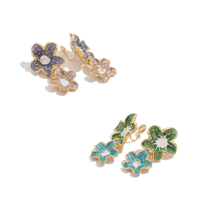Elevate Your Style with Elegant Double Flower Pendant Earrings