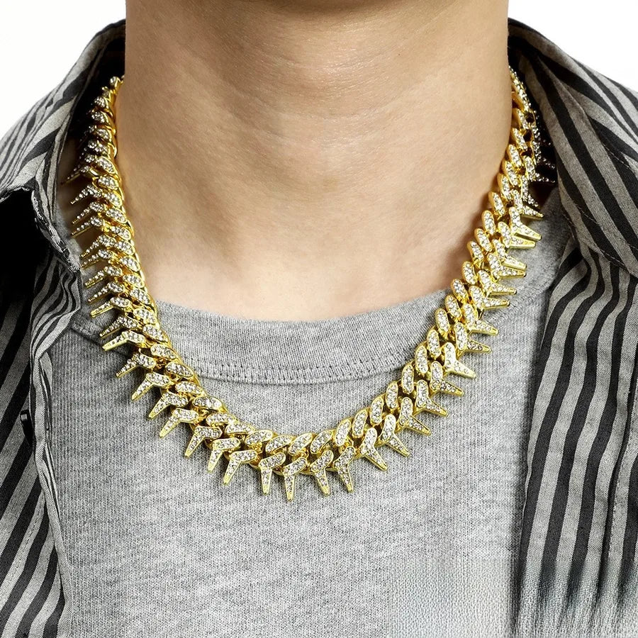 Elevate Your Style with the Full Diamond Geometric Necklace