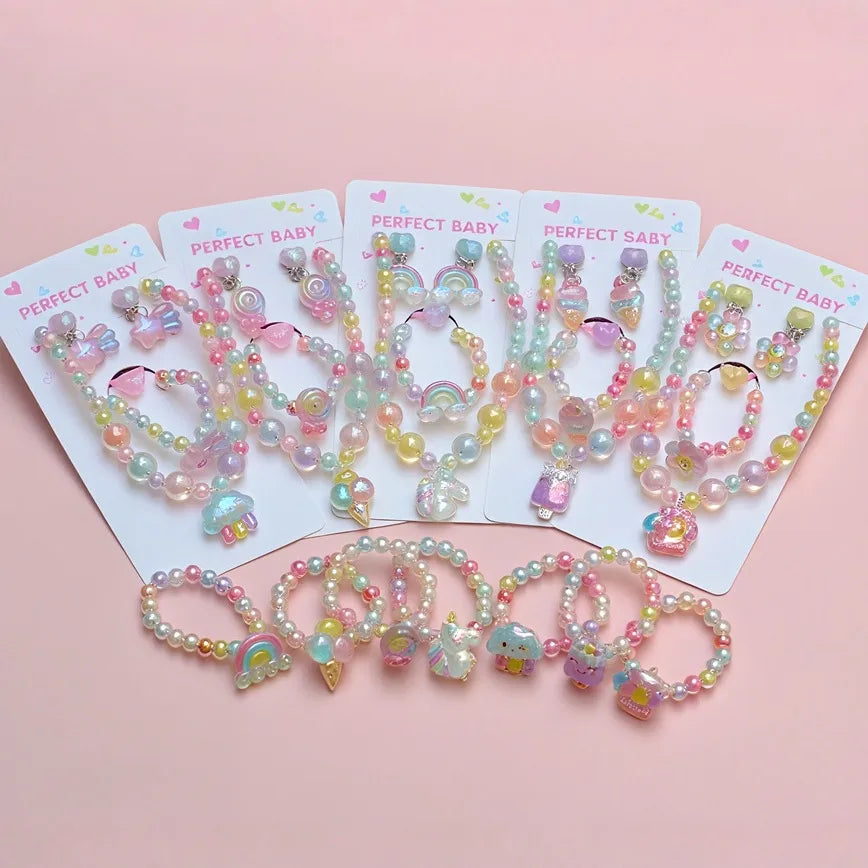 Discover the Handmade Rainbow Children's Jewelry Set: A Perfect Gift for Young Fashionistas
