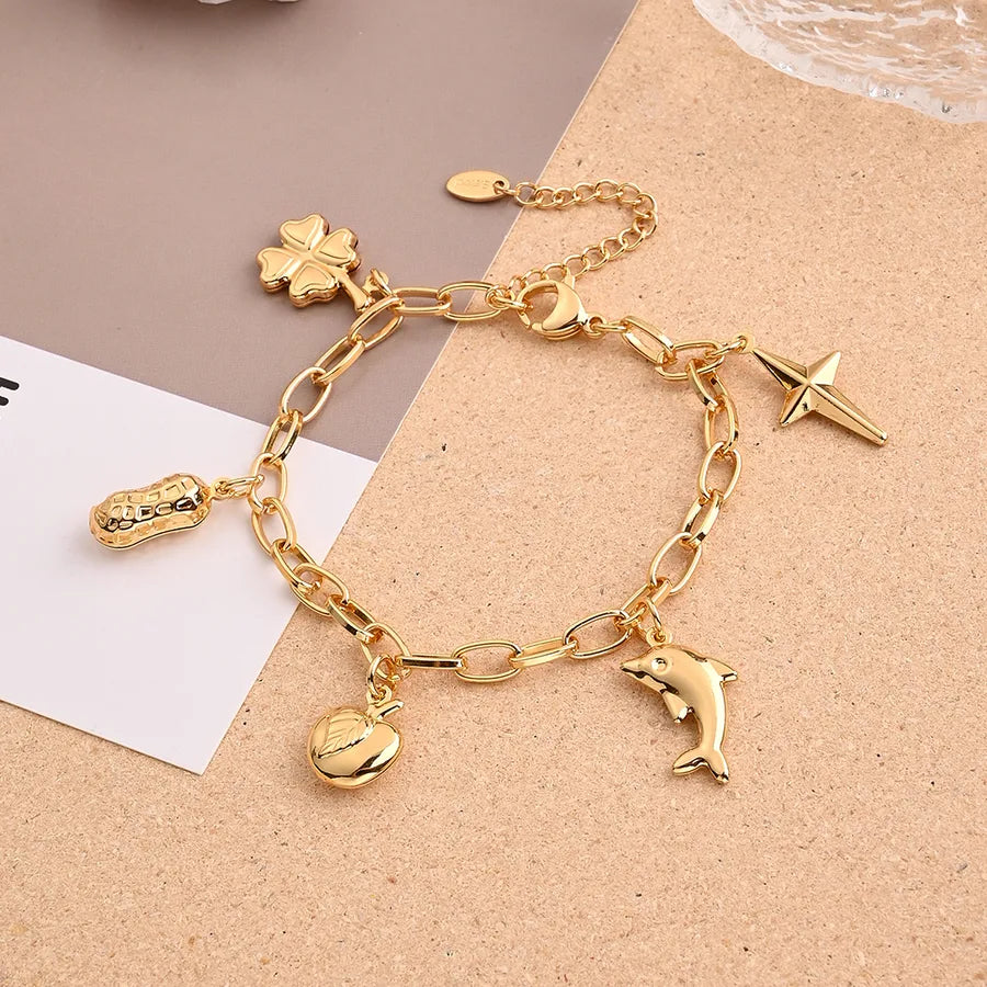 Elevate Your Style with the IG Style Vacation Marine Four Leaf Clover Dolphin Heart Shape Necklace and Bracelet