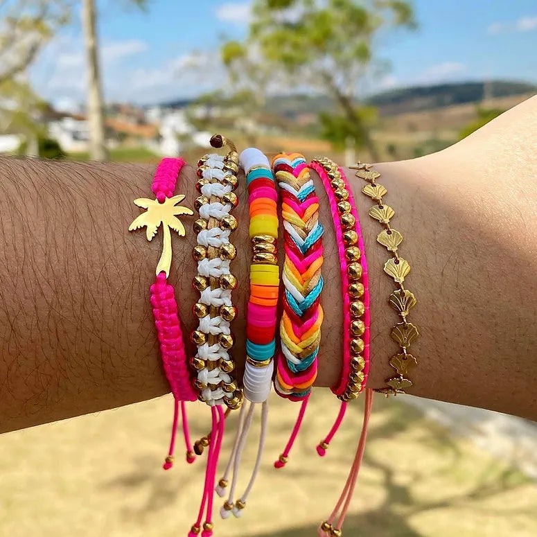 Elevate Your Style with Our Multicolor Stainless Steel Coconut Tree Bracelet Set