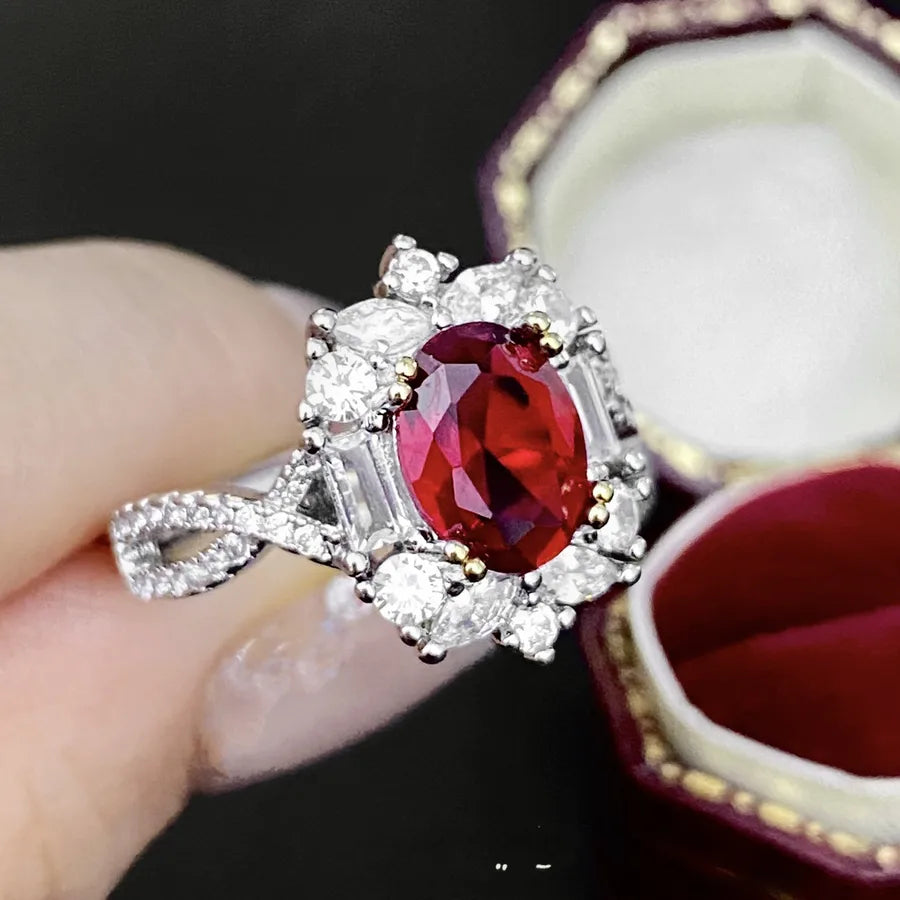 Elevate Your Style with the High-End 3-Carat Artificial Ruby Ring