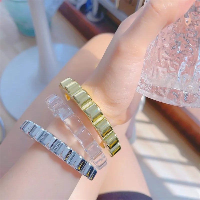 Elevate Your Style with the Irregular Arc Golden Hand Bracelet