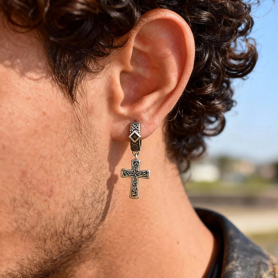 Discover the Elegance of Vintage Distressed Stainless Steel Earrings